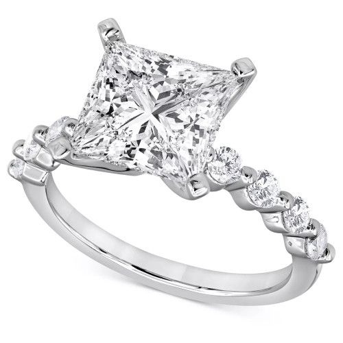 3Ct Princess Cut Diamond Engagement Ring 14k White Gold Lab Grown (G-H, VS) 3Ct Princess Cut Diamond Engagement Ring 14k White Gold Lab Grown (G-H, VS)