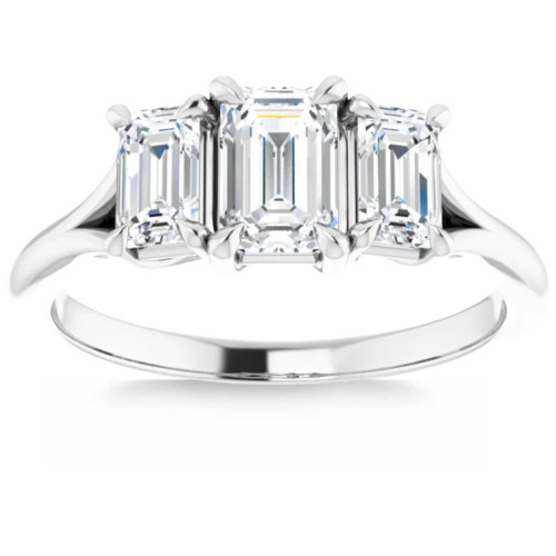2.10Ct Emerald Cut Three Stone Diamond Engagement Ring 14k Gold Lab Grown (G-H, VS) 2.10Ct Emerald Cut Three Stone Diamond Engagement Ring 14k Gold Lab Grown (G-H, VS)