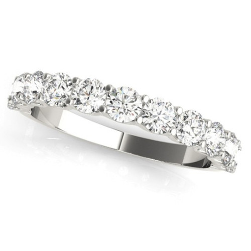 1/2Ct Diamond U Prong Wedding Ring in 14k White Gold (G-H, I1)