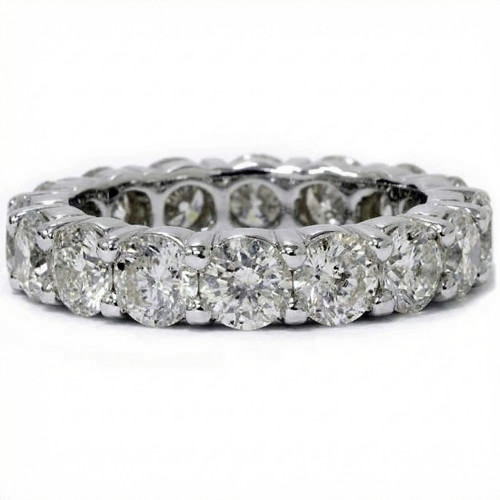 5ct Prong Diamond Eternity Ring 14K White Gold (H-I, I1)