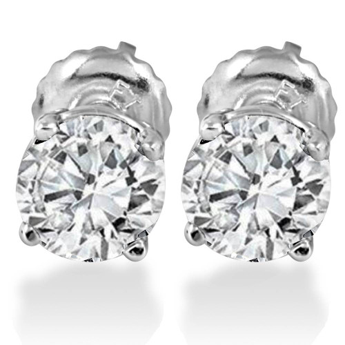 1.25CT Lab Grown Diamond Studs Screw Back 14K White Gold (D-E, VS)