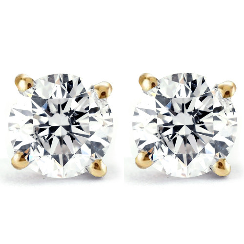 2 1/4 Ct T.W. Diamond Screw Back Studs Lab Grown 14k Yellow Gold (G-H, SI)