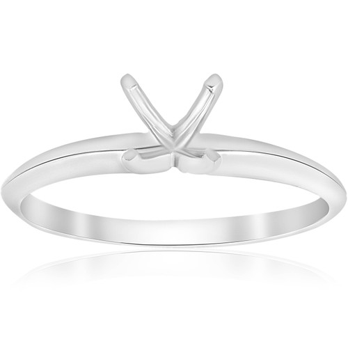 Engagement Ring Setting Four Prong Solitaire14K White Gold