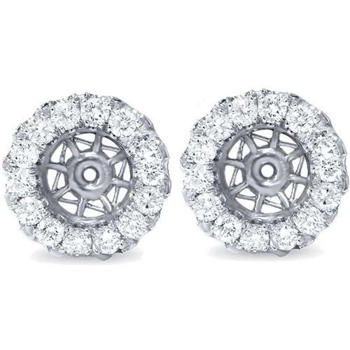 5/8ct Halo Diamond Earring Jackets 14K White Gold (5.5-7mm) (G-H, SI)