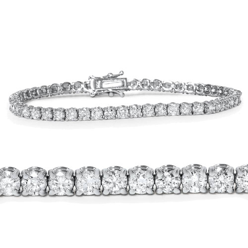 14k White, Rose, or Yellow Gold Round Diamond Tennis Bracelet 5cttw 7" Women's (G-H, I2-I3) 14k White, Rose, or Yellow Gold Round Diamond Tennis Bracelet 5cttw 7" Women's (G-H, I2-I3)