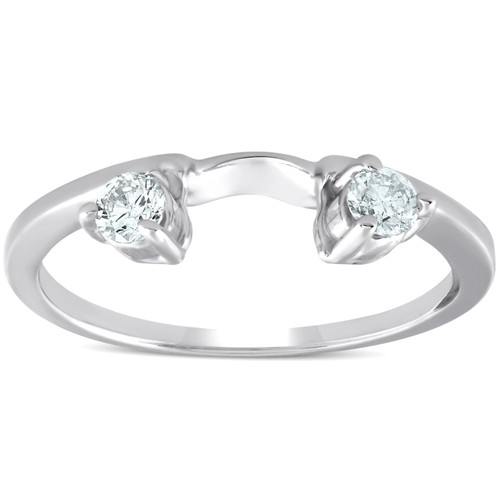 1/4ct Diamond Engagement Ring Wedding Band Enhancer 14K White Gold (G-H, I1)