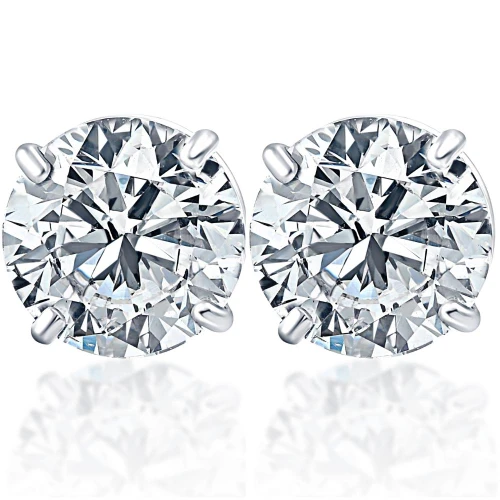 1 3/4Ct TW Diamond Studs 14k White Gold Lab Grown (G-H, SI)