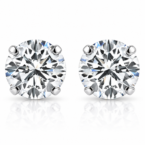 1/4 Ct TW Small Diamond Studs 14k White Gold Lab Grown (G-H, VS)