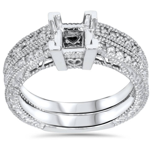 1/4ct Princess Cut Diamond Engagement Ring Setting 14K (G-H, I1)