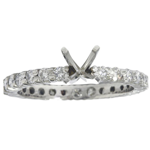 1ct Diamond Eternity Engagement Ring 14K White Gold Setting Semi Mount (G-H, VS)