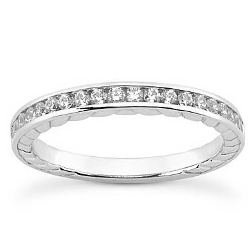 1/3ct Channel Set Diamond Wedding Ring 14K White Gold (G/H, I1-I2)