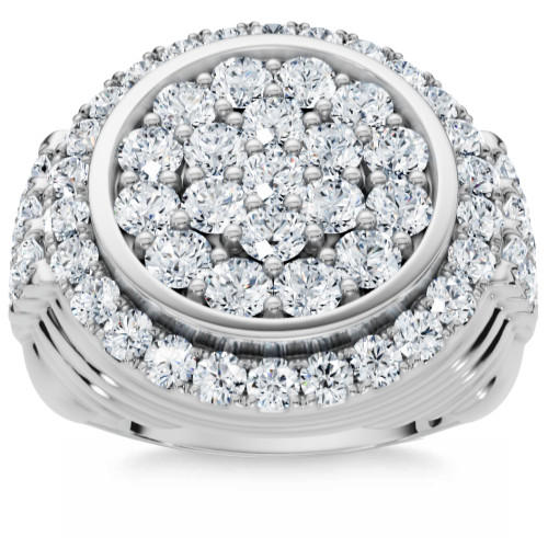 3Ct Diamond Ring Mens Round Flashy Polished Wedding Band in White or Yellow Gold (G-H, I1)