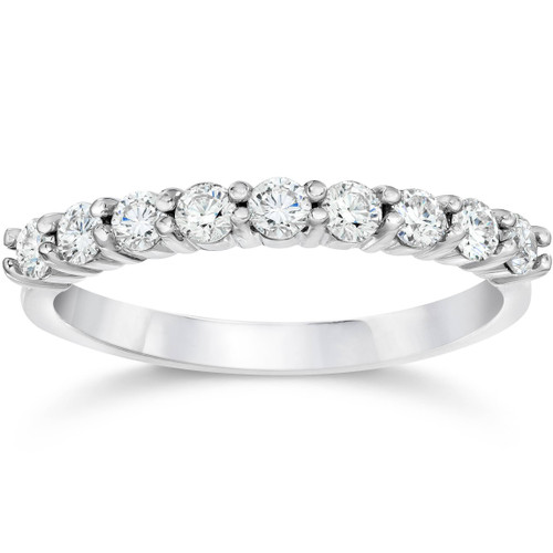 1//2ct Diamond Ring Half Eternity Wedding Band 14K White Gold