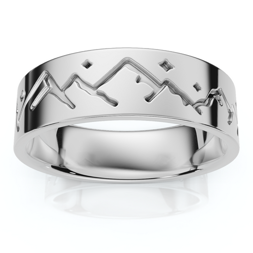 6mm 14k Yellow Gold Ring Nature Inspired Men's Wedding Band
