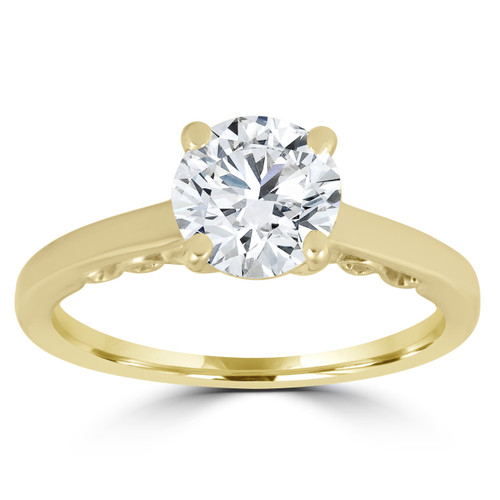 1Ct Diamond Round Solitaire Engagement Ring 14k Yellow Gold Lab Grown (F-G, VS) 1Ct Diamond Round Solitaire Engagement Ring 14k Yellow Gold Lab Grown (F-G, VS)