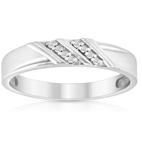 1/10ct Diamond Mens Ring 14K White Gold (G-H, SI)