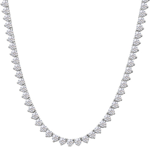 26Ct Diamond Tennis Necklace 3-Prong 14k White Gold 18" Lab Grown (G-H, VS) 26Ct Diamond Tennis Necklace 3-Prong 14k White Gold 18" Lab Grown (G-H, VS)