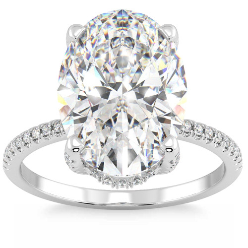 Certified 5.33Ct Oval Diamond Side Halo Engagement Ring 14k Gold Lab Grown (G-H, VS2-SI1)