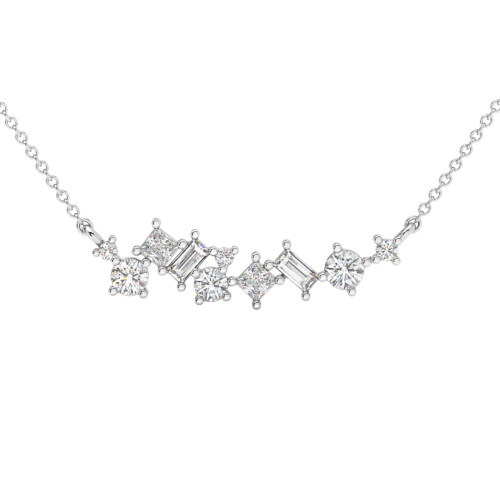 1Ct TW Diamond Mixed Fancy Shape Designer Necklace 14k Gold Lab Grown Pendant (G-H, VS)