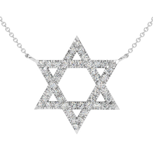 1Ct TW Diamond Jewish Star Pendant 14k Gold Lab Grown Necklace 1" Tall (F-G, VS) 1Ct TW Diamond Jewish Star Pendant 14k Gold Lab Grown Necklace 1" Tall (F-G, VS)
