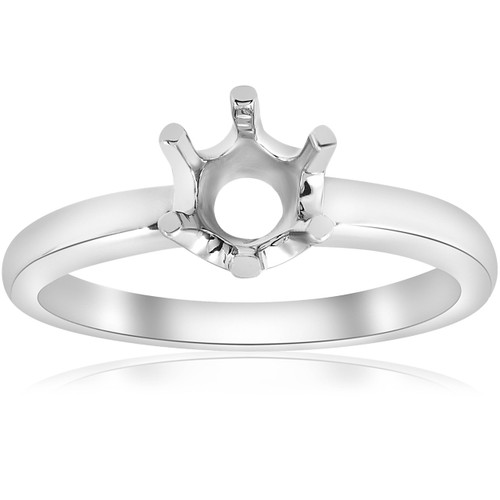 White Gold Solitaire Semi Mount Engagement Ring Setting