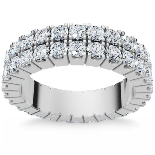 2ct Double Row Diamond Eternity Ring 14K White Gold (H-I, I1)