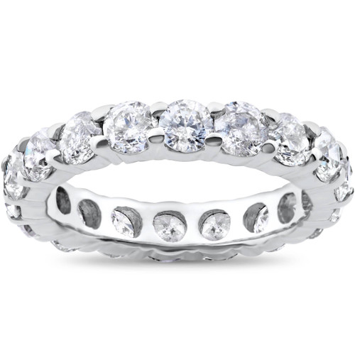 3ct Real Diamond Eternity Wedding White Gold Ring (G-H, I2-I3)