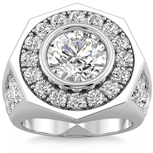 Men's 8 1/2Ct Diamond Hexagon Anniversary Pinkie Ring