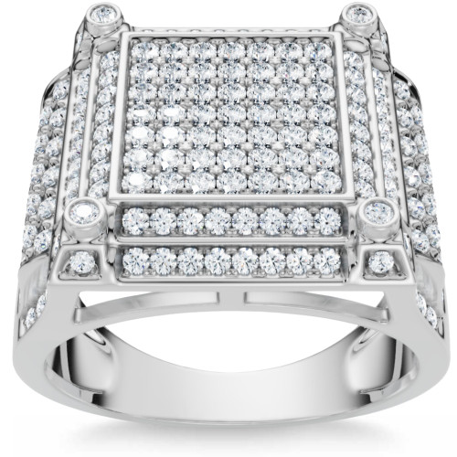 1 1/2 Ct Diamond Men's Multi-Cluster Wide Ring in White or Yellow Gold (I-J, I2-I3) 1 1/2 Ct Diamond Men's Multi-Cluster Wide Ring in White or Yellow Gold (I-J, I2-I3)