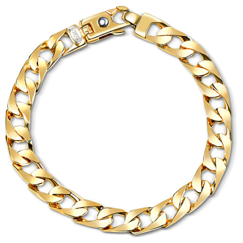 Men's Cuban 14k Yellow Gold Solid Heavy 9mm Link Bracelet 8.5"