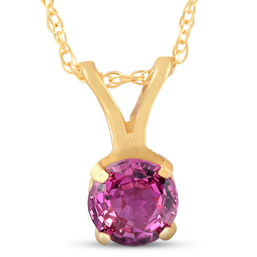 1/2ct Ruby Solitaire Pendant 14K Yellow Gold