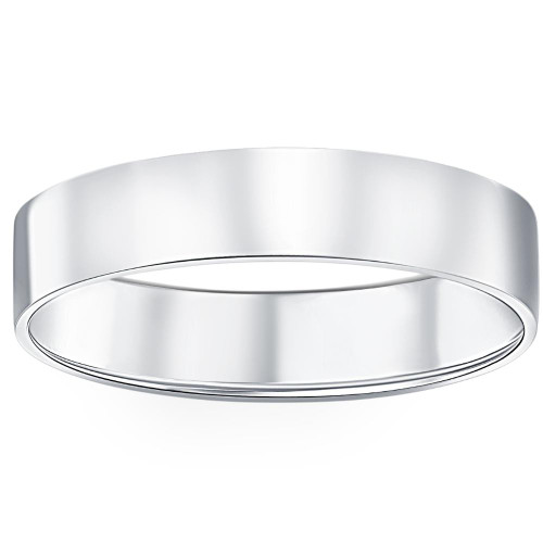 950 Platinum 5mm Flat Comfort Fit Wedding Band Ring