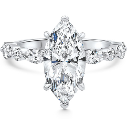 Certified 1.75-5.75Ct Marquise Diamond Engagement Ring 14k or Platinum Lab Grown (G-H, VS2-SI1)