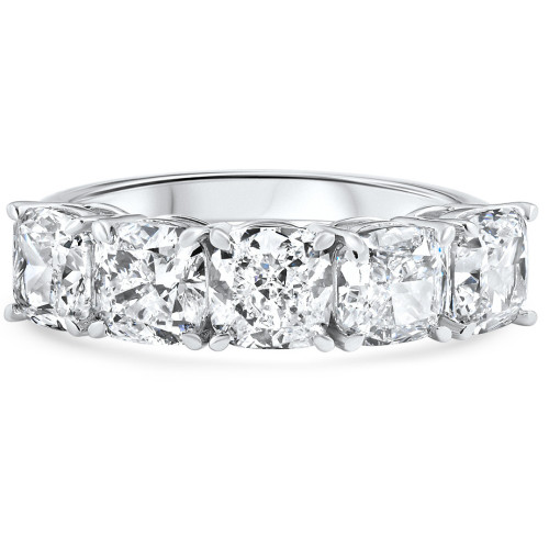 1 - 3 1/2 Ct Cushion Cut Diamond 5-Stone Wedding Ring 14k Gold Lab Grown (F-G, VS)