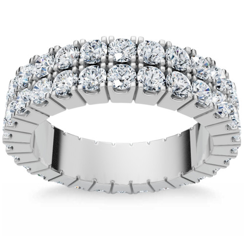 2.25Ct Diamond Eternity Wedding Anniversary Ring Double Row 10k Gold Lab Grown (F-G, VS)