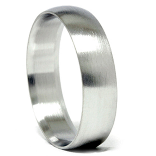 Mens 14k White Gold 6mm Designer Chad Ra Wedding Band