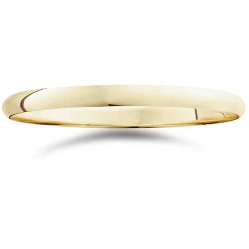 2mm Dome High Polished Wedding Band 14K Yellow Gold