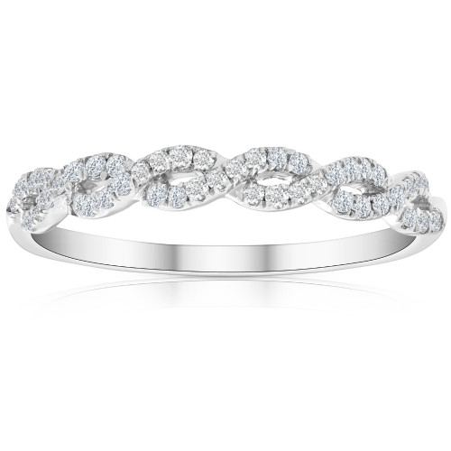 1/4 Carat (ctw) Round White Diamond Ladies Swirl Wedding Ring 10k White Gold (H-I, I1) 1/4 Carat (ctw) Round White Diamond Ladies Swirl Wedding Ring 10k White Gold (H-I, I1)