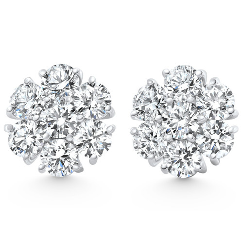 1.00 - 7.00 Ct T.W. Diamond Studs Screw Back Earrings 14k Gold Lab Grown (F-G, VS)