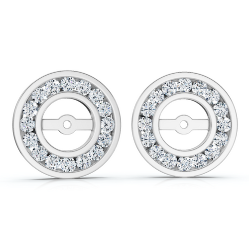 1/2 cttw Diamond Earring Jackets 14K White Gold (up to 4mm) (G-H, I1)