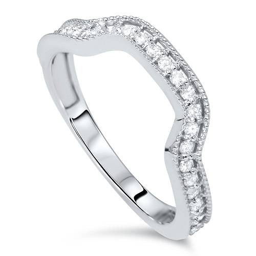 1/3ct Diamond Curved Ring 14K White Gold (H-I, I1)