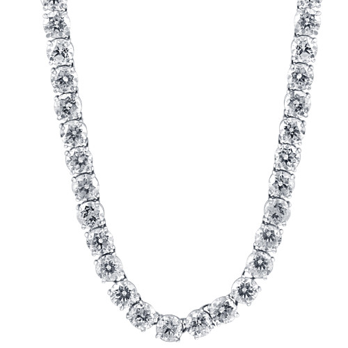 36Ct Natural Diamond Tennis Necklace 16.5" in 14k White or Yellow Gold (J-K, I2-I3)