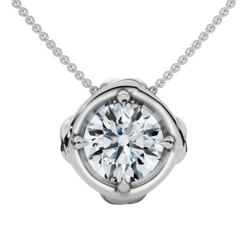 3/4Ct Natural Diamond Unspoken Pendant 14k Gold 18" Women's Solitaire Necklace (I-J, I2-I3)