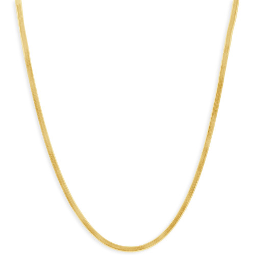 14k Yellow Gold Herringbone Necklace Women's 16-18" Chain
