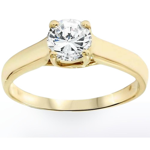 1ct Diamond Solitaire Engagement Ring 14K Yellow Gold (H-I, I1)