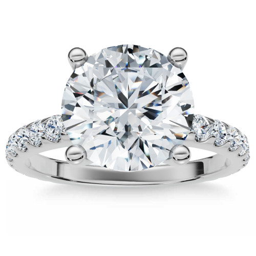 Certified 3.40Ct Round Cut Diamond Engagement Ring 14k Gold Lab Grown (F-G, VS2-SI1)