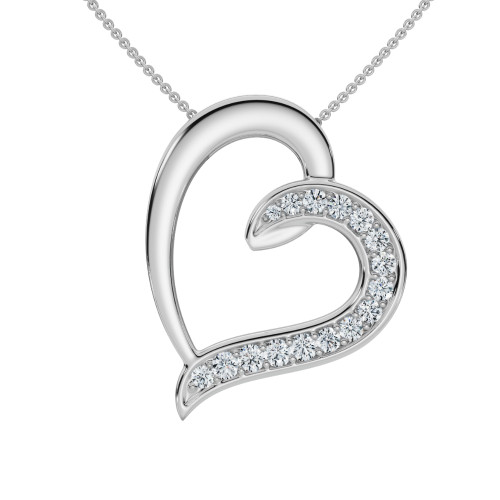 1/2ct Diamond Heart Pendant Gold 18" Necklace Lab Grown (F-G, VS)