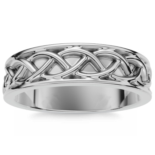 Men's 6mm Solid 14k Gold Wedding Band Braided Anniversary Ring