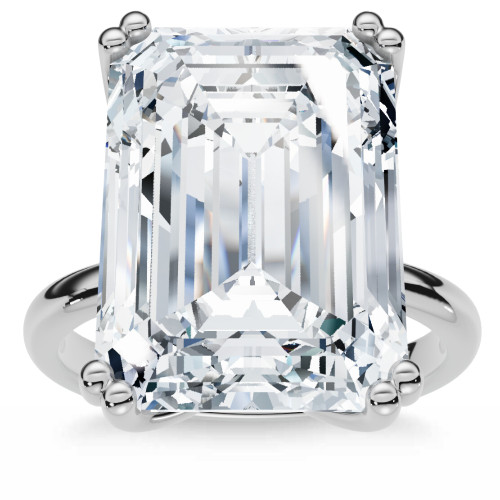 Certified 10Ct Emerald Cut Diamond Solitaire Engagement Ring 14k Gold Lab Grown (F-G, VS)