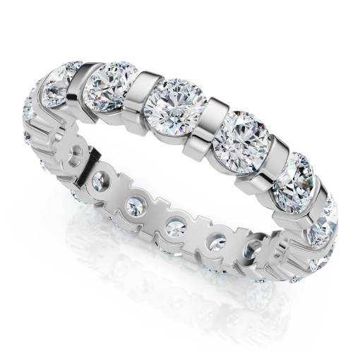 2 1/3Ct Bar Set Diamond Lab Grown Eternity Ring 14k Gold (F-G, VS)